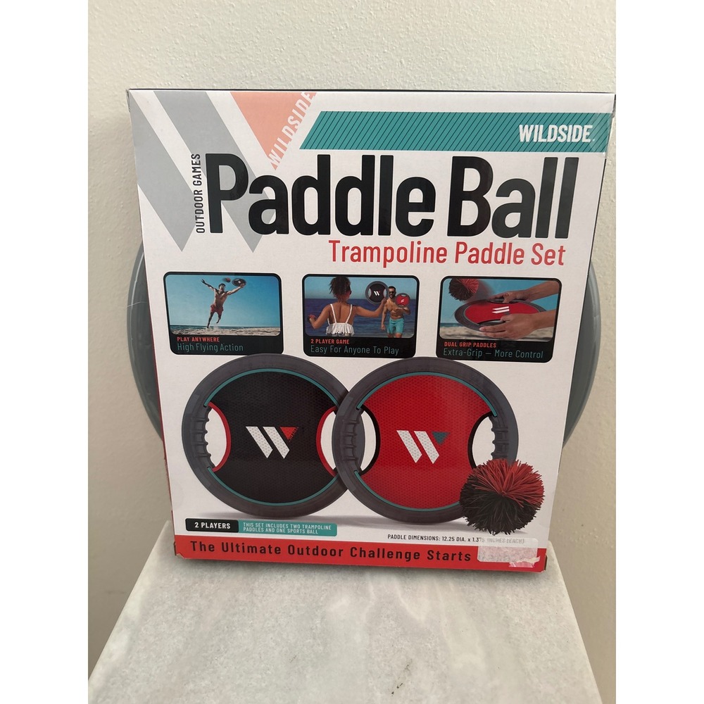 Wildside Outdoor Games Paddle Ball Trampoline Paddle Set 2 Player New